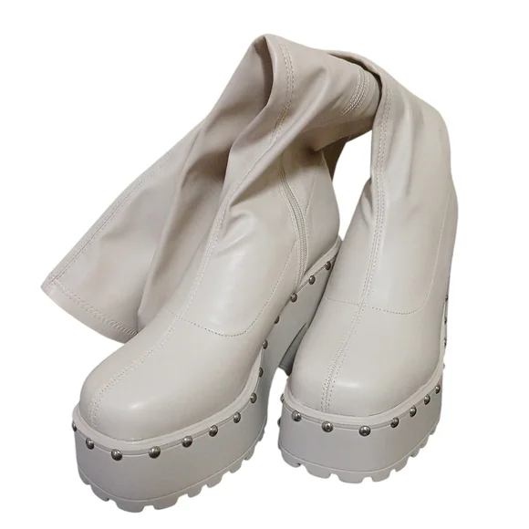 Fashion Nova Studded Platform Boots - Picture 3 of 7